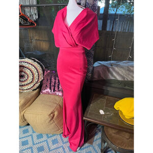 Women's GOODTIME USA Pink Off-Shoulder Mermaid Gown M